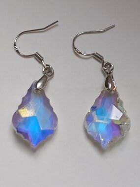 925 Crystal Teardrop Dangle Drop Earrings